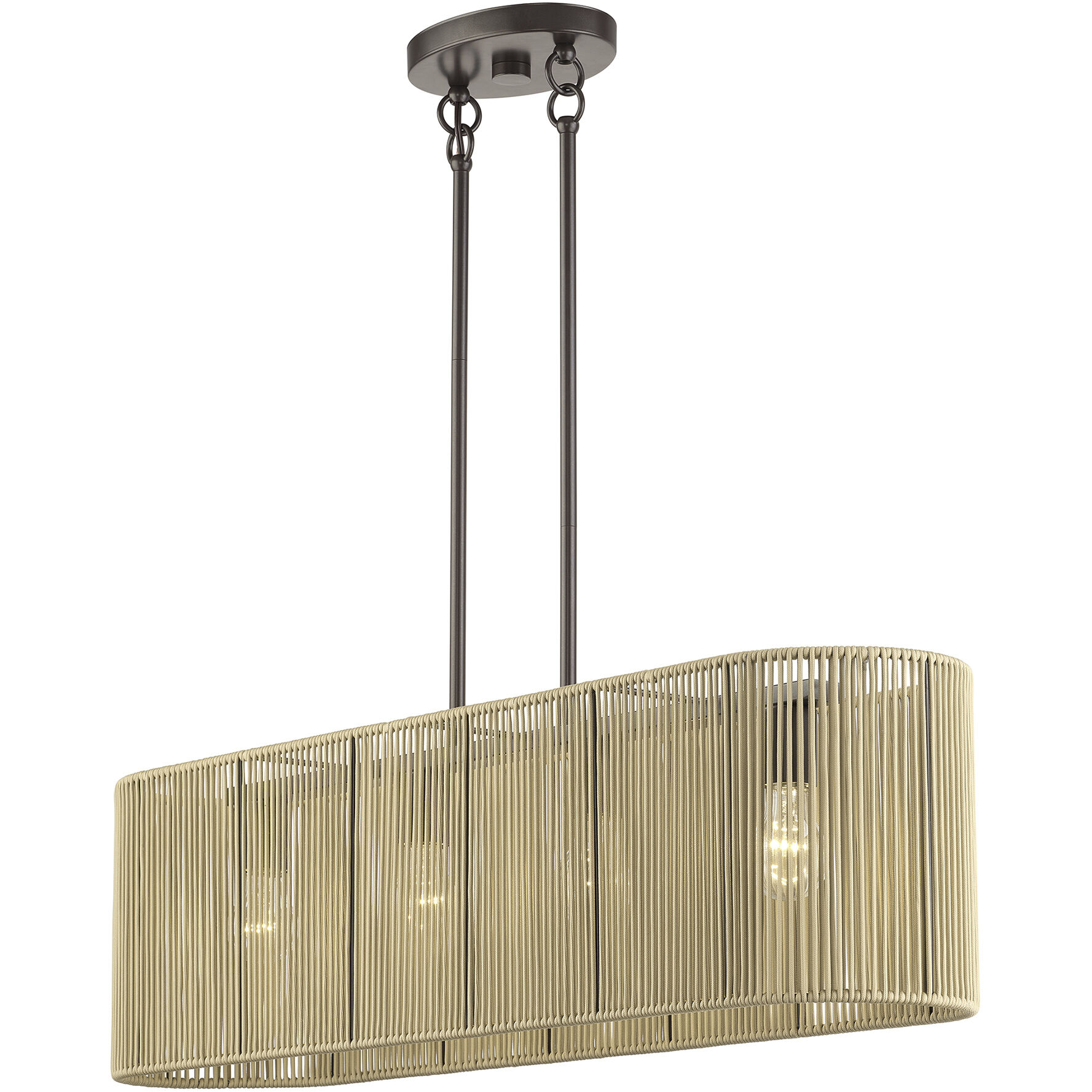 Goldiemesh 4 Light 36 inch English Bronze Linear Chandelier Ceiling Light, Large