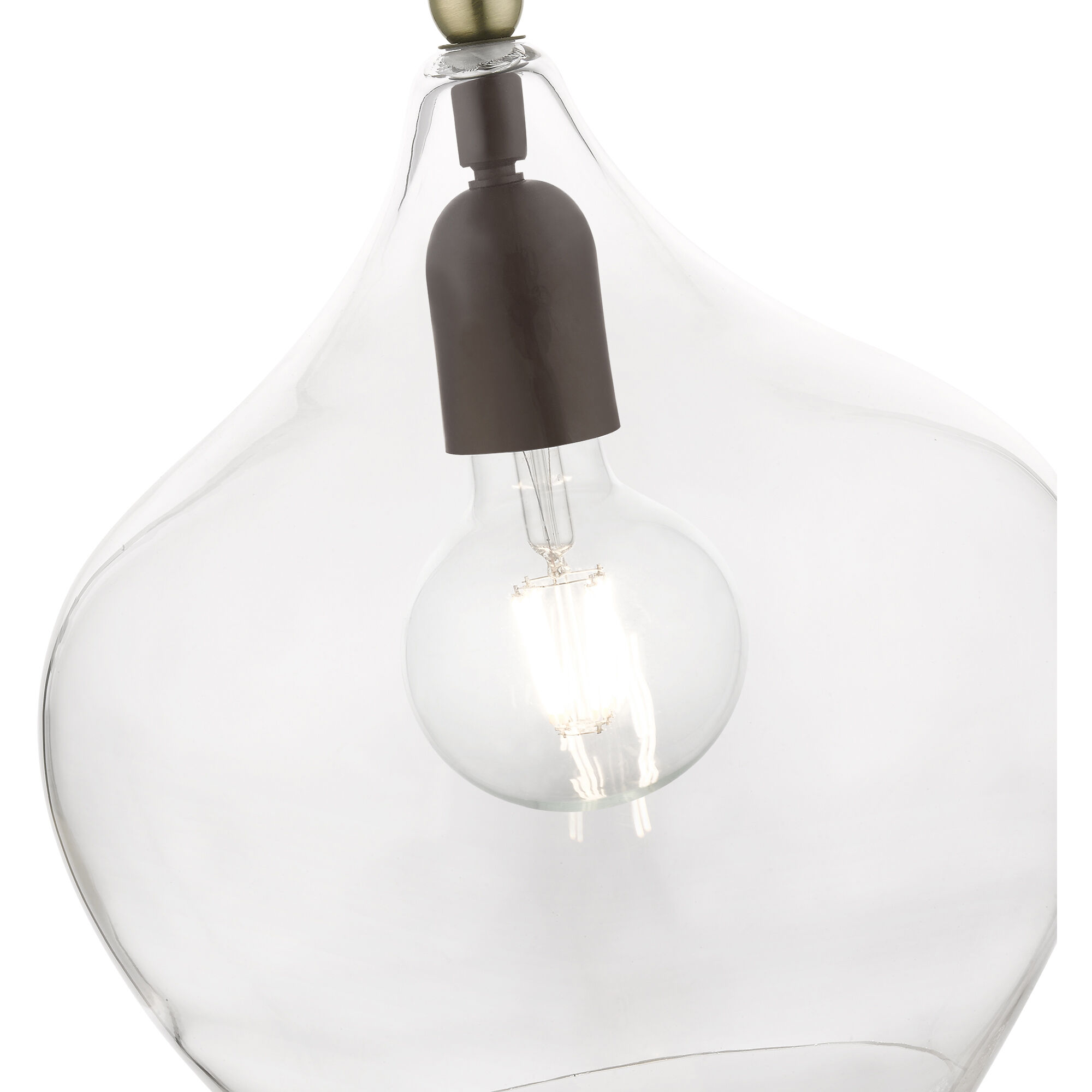 Aldrich 1 Light 10 inch Bronze with Antique Brass Accent Pendant Ceiling Light