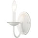 Home Basics 1 Light 4 inch White Wall Sconce Wall Light