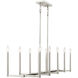 Alpine 10 Light 43 inch Polished Nickel Linear Chandelier Ceiling Light