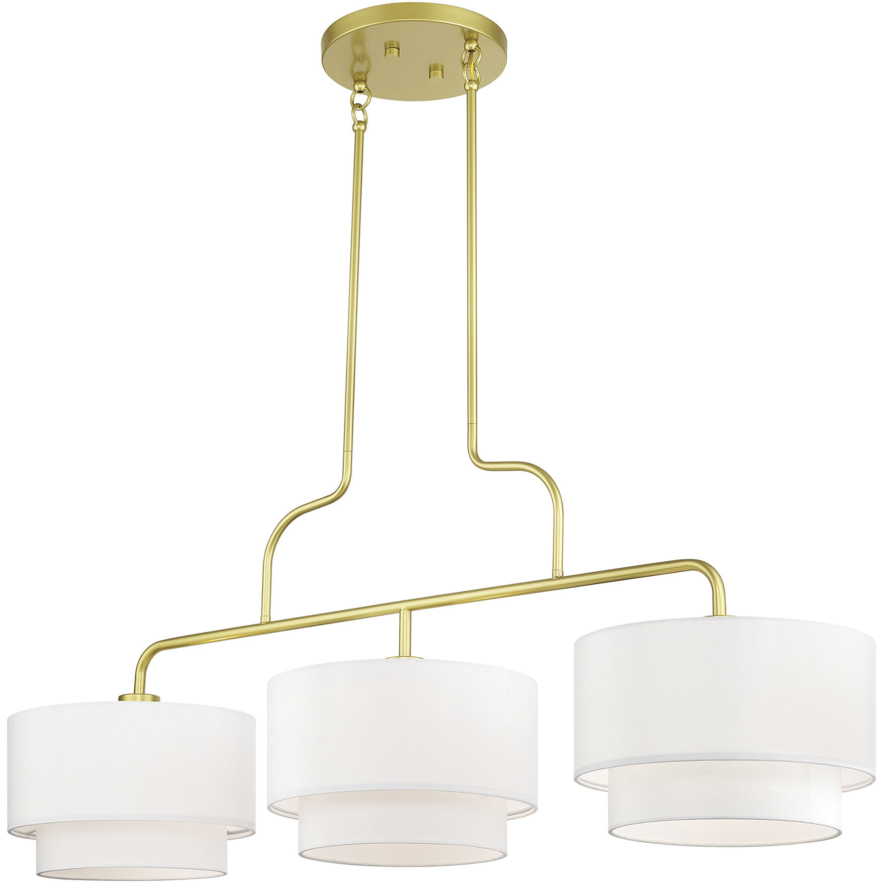 Manorwood 3 Light 49 inch Soft Gold Linear Chandelier Ceiling Light