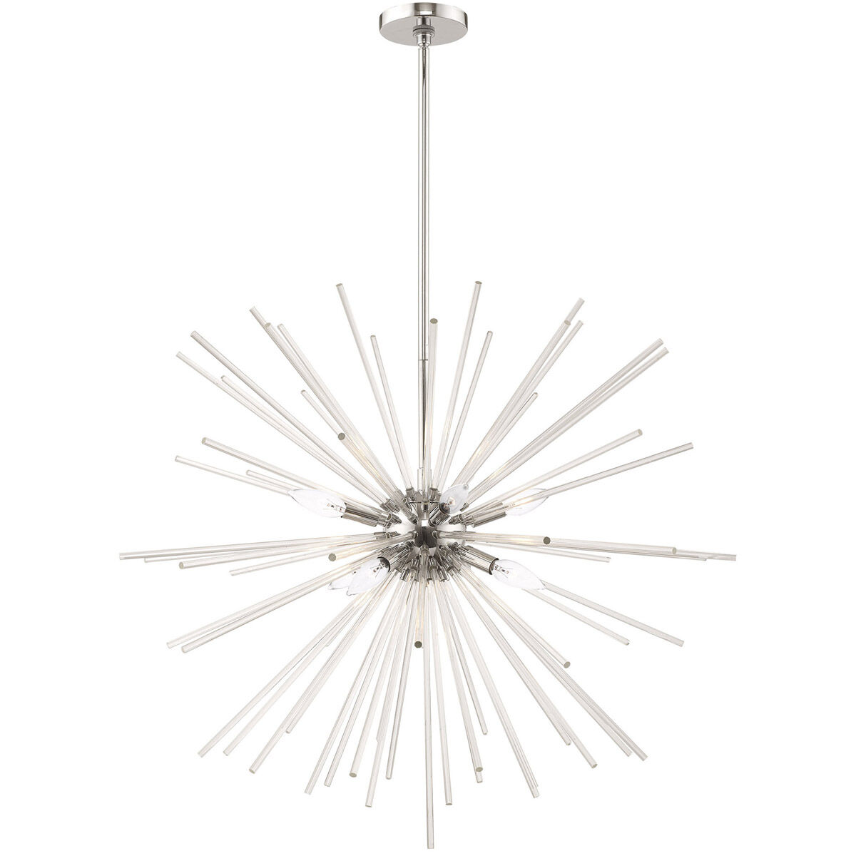 Utopia 8 Light 34 inch Polished Chrome Pendant Chandelier Ceiling Light