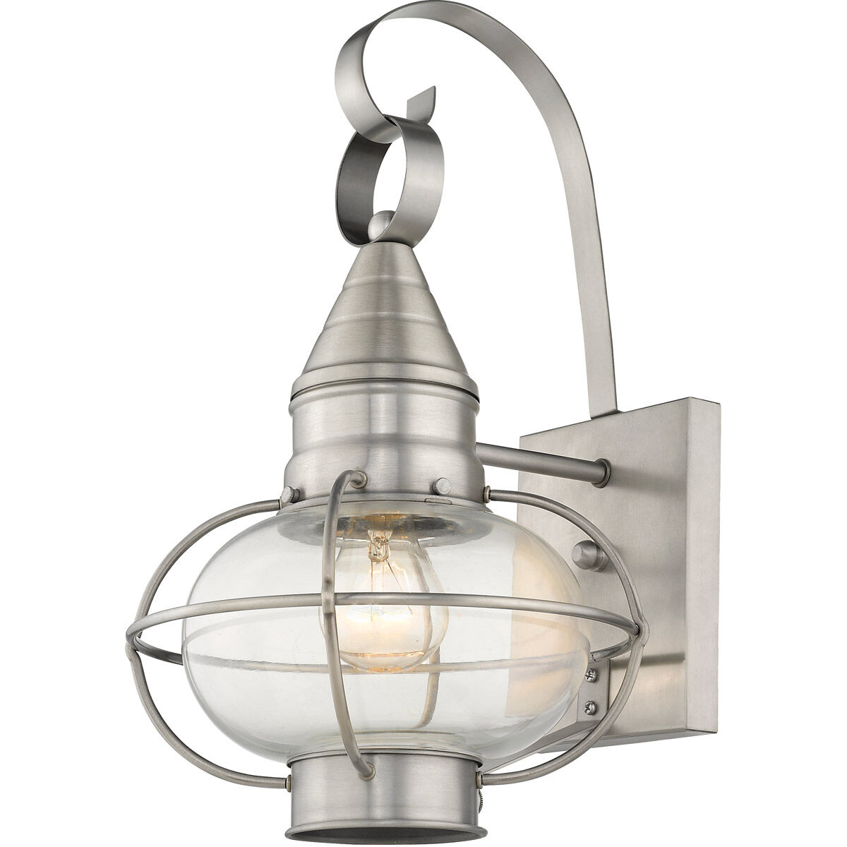Newburyport 1 Light 14.75 inch Brushed Nickel Outdoor Wall Lantern