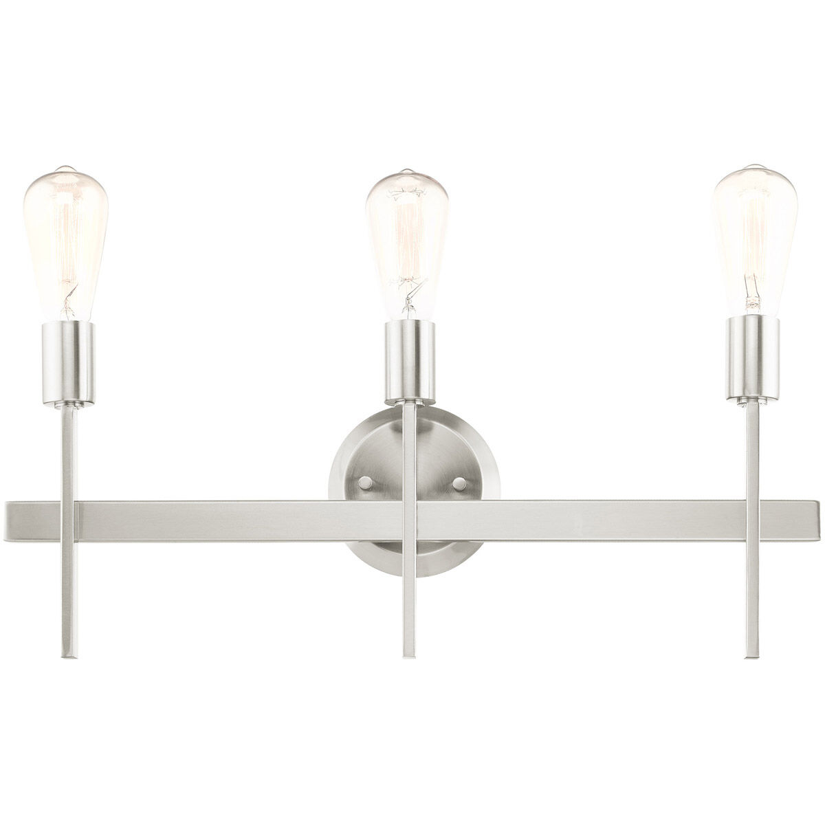 Prague 3 Light 23.5 inch Brushed Nickel Vanity Sconce Wall Light