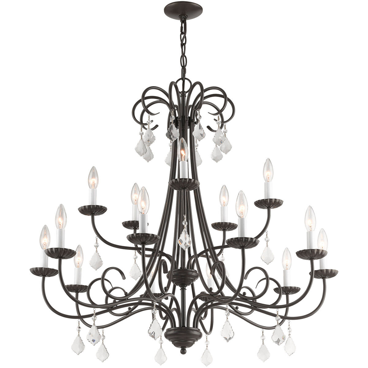 Daphne 15 Light 36 inch English Bronze Foyer Chandelier Ceiling Light