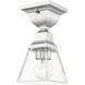 Mission 1 Light 5 inch Polished Chrome Flush Mount Ceiling Light