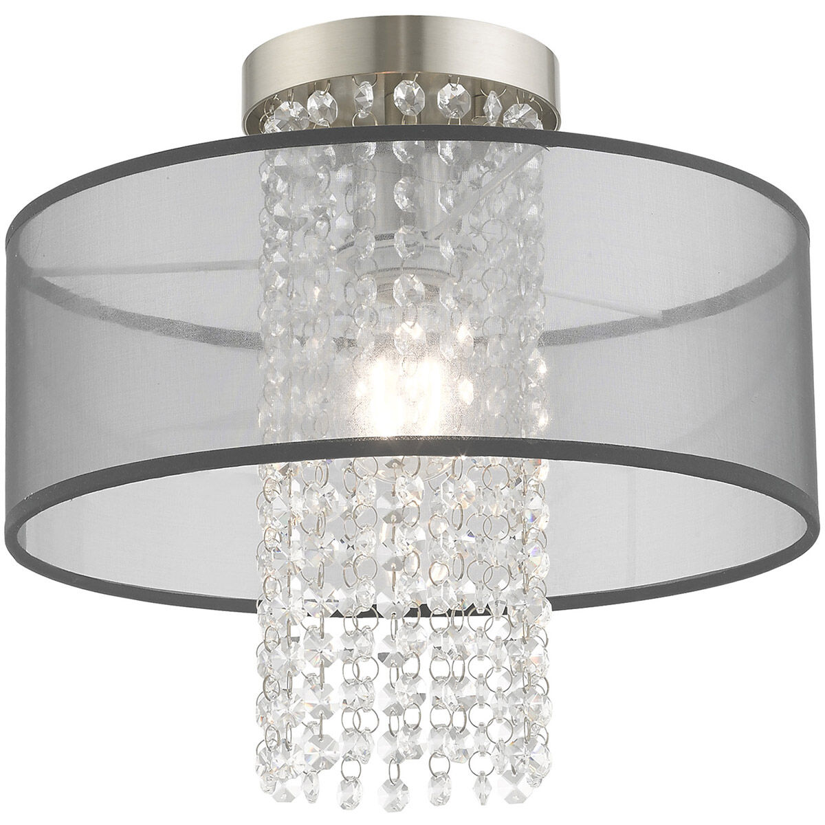 Bella Vista 1 Light 13 inch Brushed Nickel Semi-Flush Mount Ceiling Light