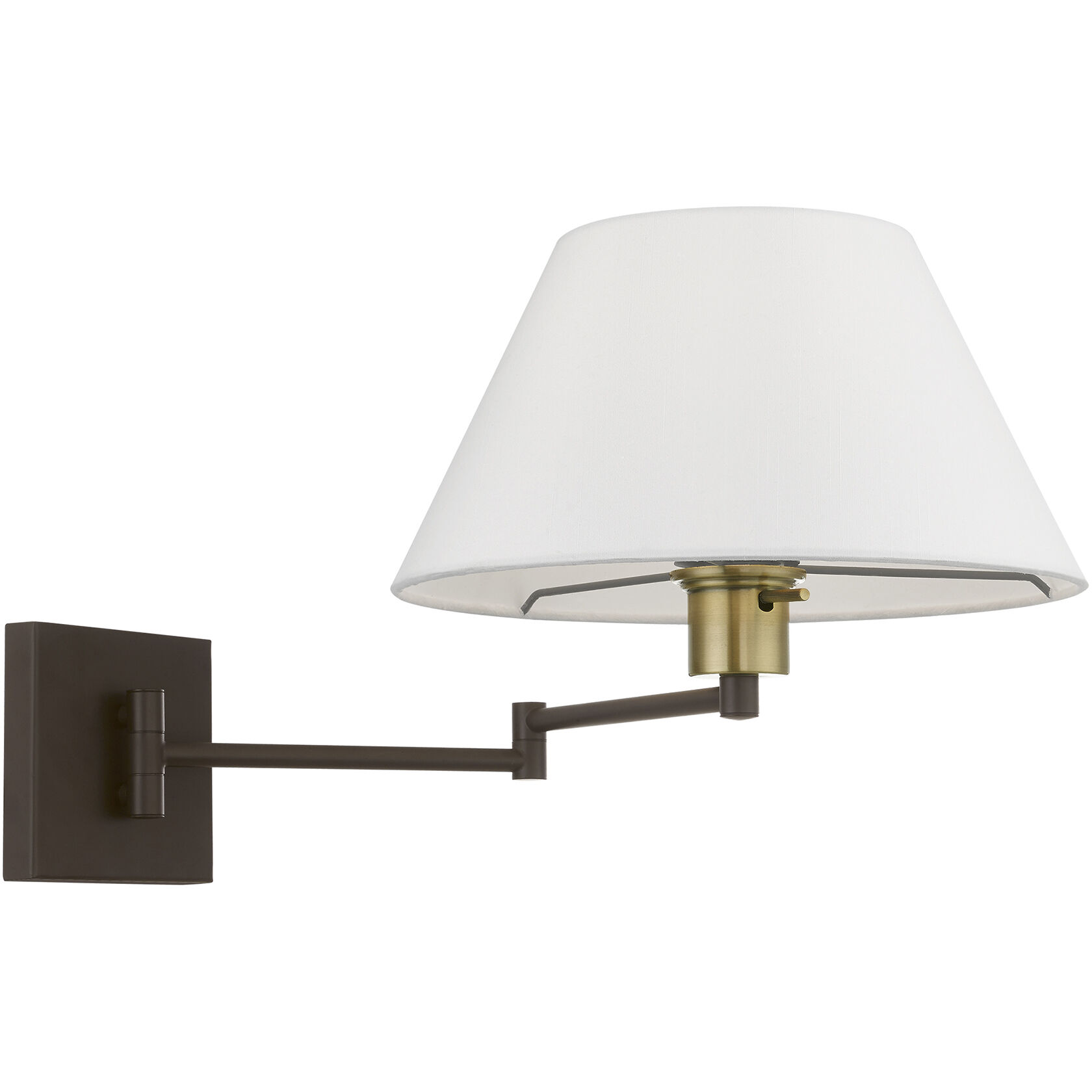 Allison 13 inch 100.00 watt Bronze with Antique Brass Accent Swing Arm Wall Lamp Wall Light