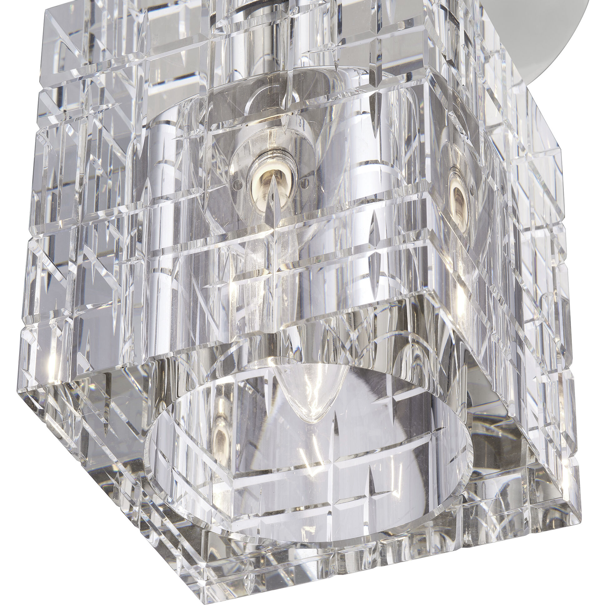 Rotterdam 1 Light 7 inch Polished Nickel Crystal Semi-Flush Ceiling Light