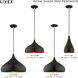 Allison 1 Light 14 inch Shiny Black Mini Pendant Ceiling Light