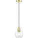 Downtown 1 Light 7 inch Satin Brass Mini Pendant Ceiling Light, Sphere