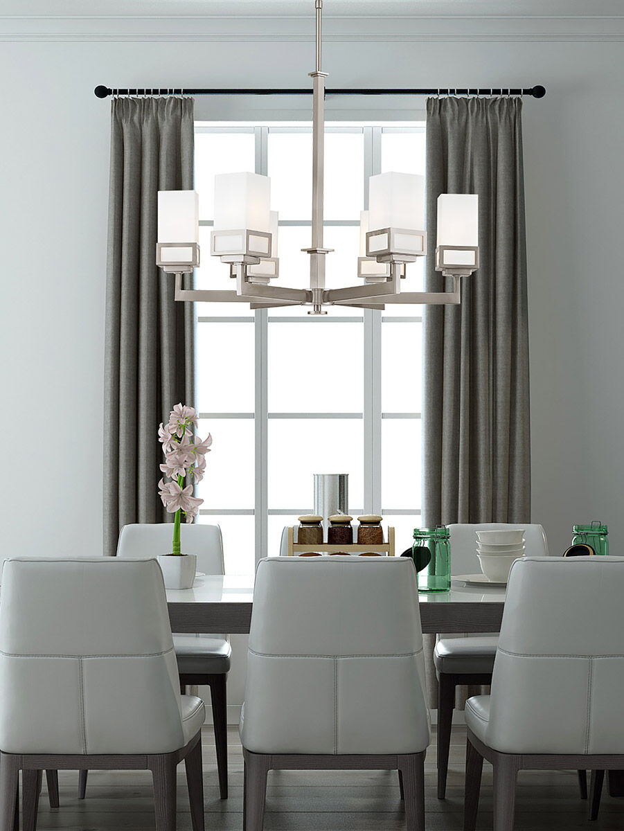 Harding 6 Light 29 inch Brushed Nickel Chandelier Ceiling Light