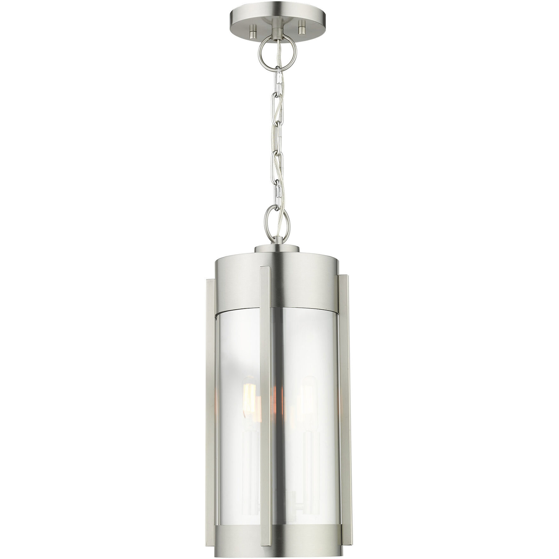 Sheridan 2 Light 8 inch Brushed Nickel Outdoor Pendant Lantern