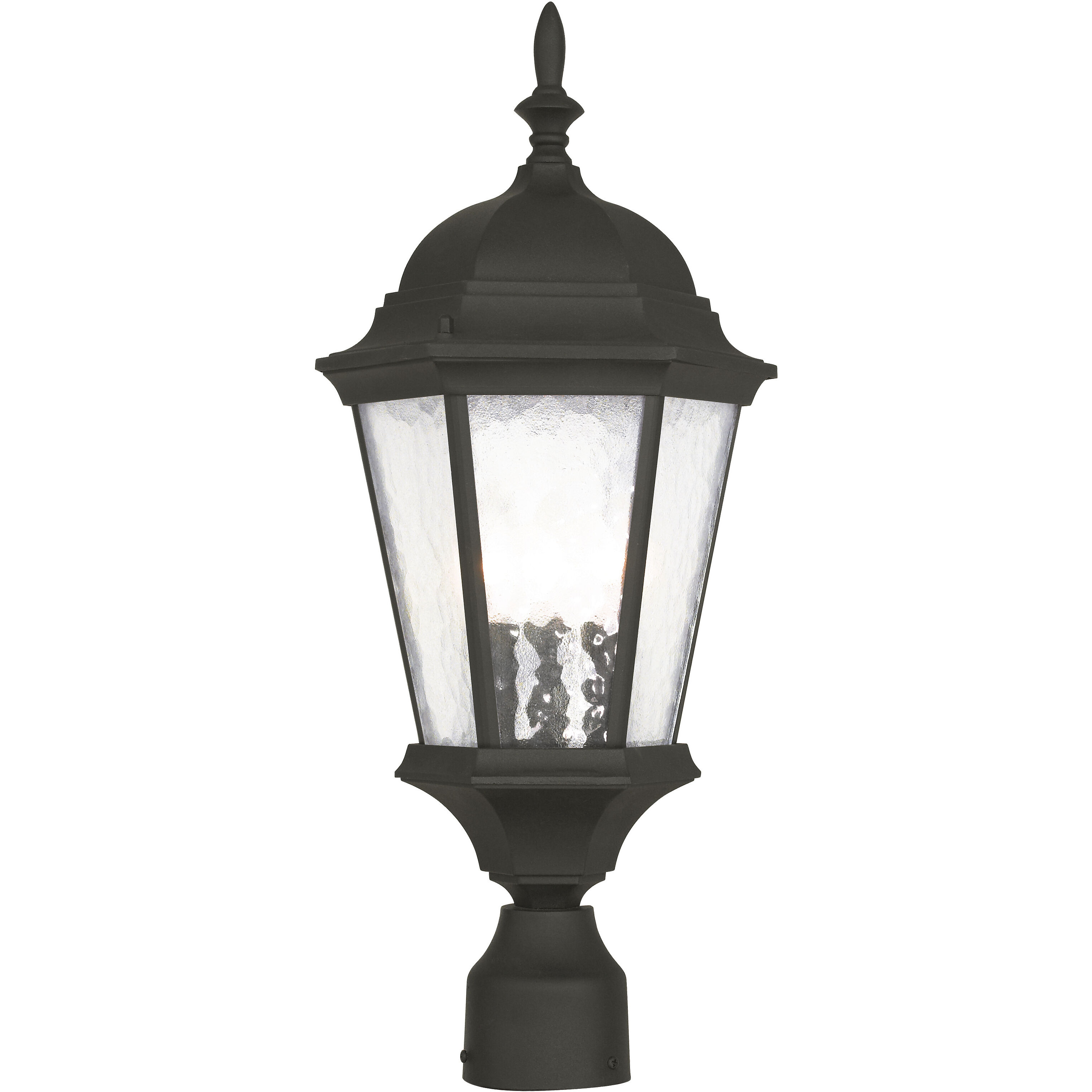 Hamilton 3 Light 21 inch Textured Black Outdoor Post Top Lantern