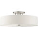 Meridian 6 Light 30 inch Brushed Nickel Semi Flush Ceiling Light
