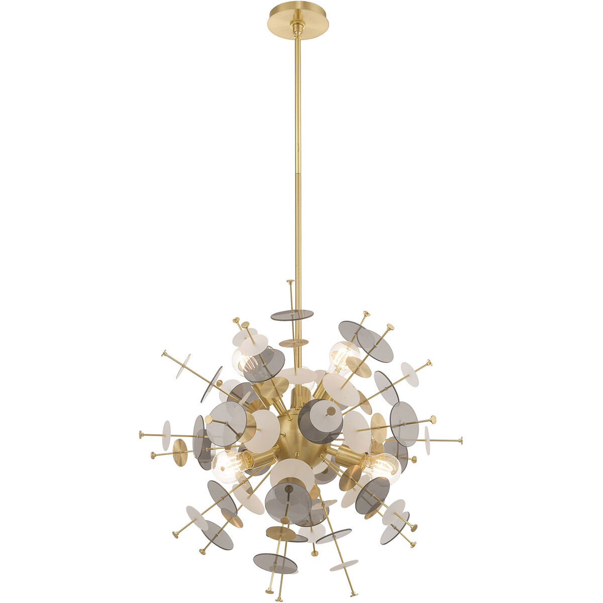 Circulo 6 Light 24 inch Satin Brass Pendant Chandelier Ceiling Light