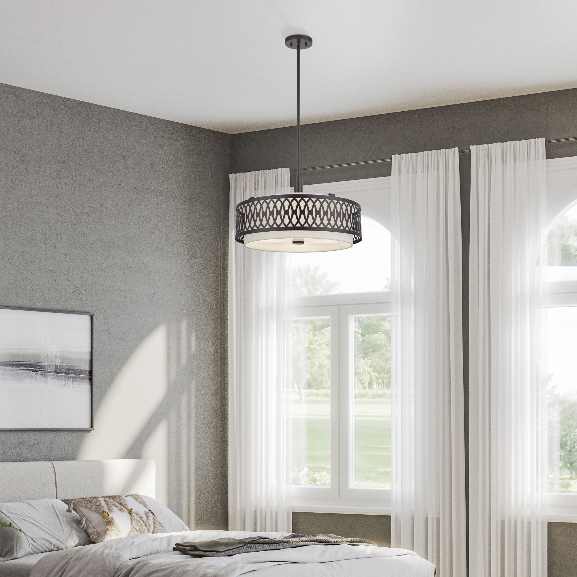 Vistaview 4 Light 21 inch English Bronze Pendant Chandelier Ceiling Light