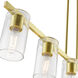 Clarion 5 Light 42 inch Satin Brass Linear Chandelier Ceiling Light