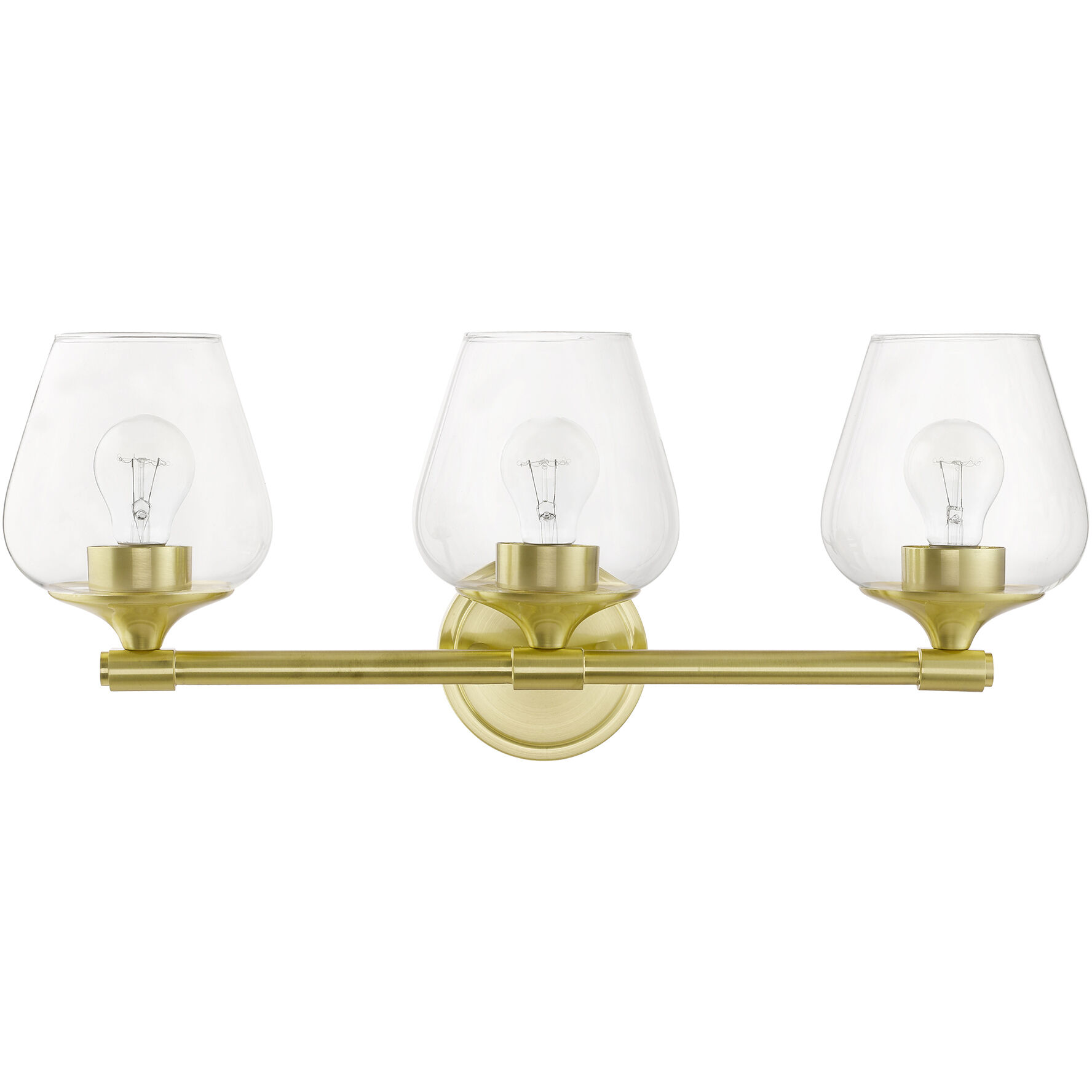 Willow 3 Light 23 inch Satin Brass Vanity Sconce Wall Light