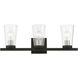 Cityview 3 Light 23 inch Black with Brushed Nickel Accents Vanity Sconce Wall Light