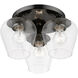 Willow 3 Light 13 inch Black Chrome Flush Mount Ceiling Light