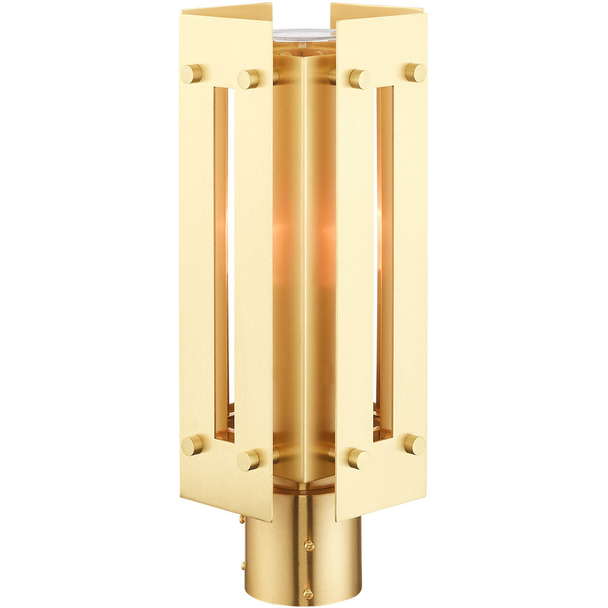 Utrecht 1 Light 16 inch Satin Brass Outdoor Post Top Lantern