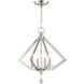 Diamond 4 Light 18 inch Polished Nickel Mini Chandelier Ceiling Light