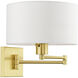 Allison 11 inch 100.00 watt Satin Brass Swing Arm Wall Lamp Wall Light