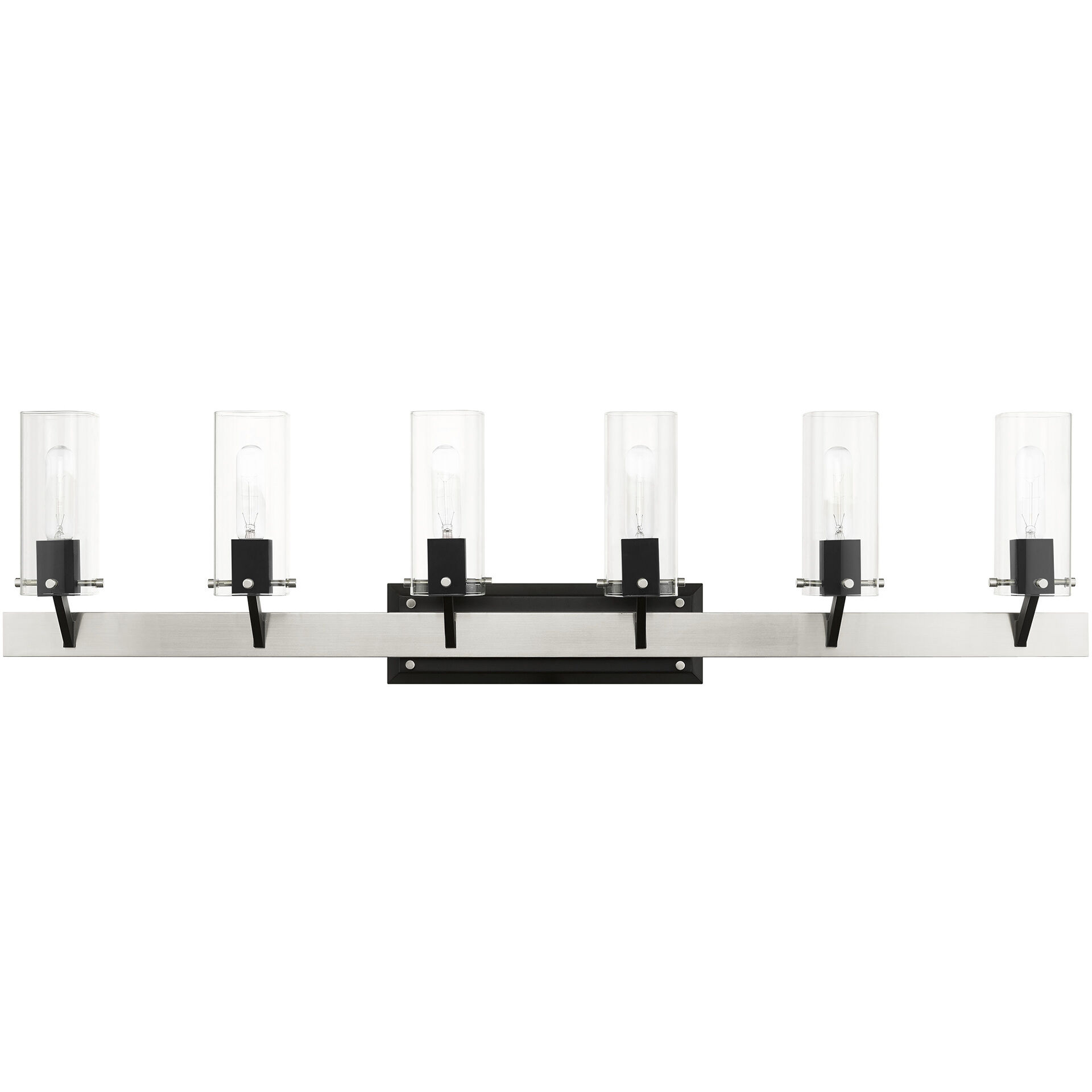 Beckett 6 Light 48 inch Brushed Nickel Vanity Sconce Wall Light