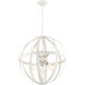 Stoneridge 6 Light 24 inch Textured White with Brushed Nickel Finish Cluster Pendant Chandelier Ceiling Light
