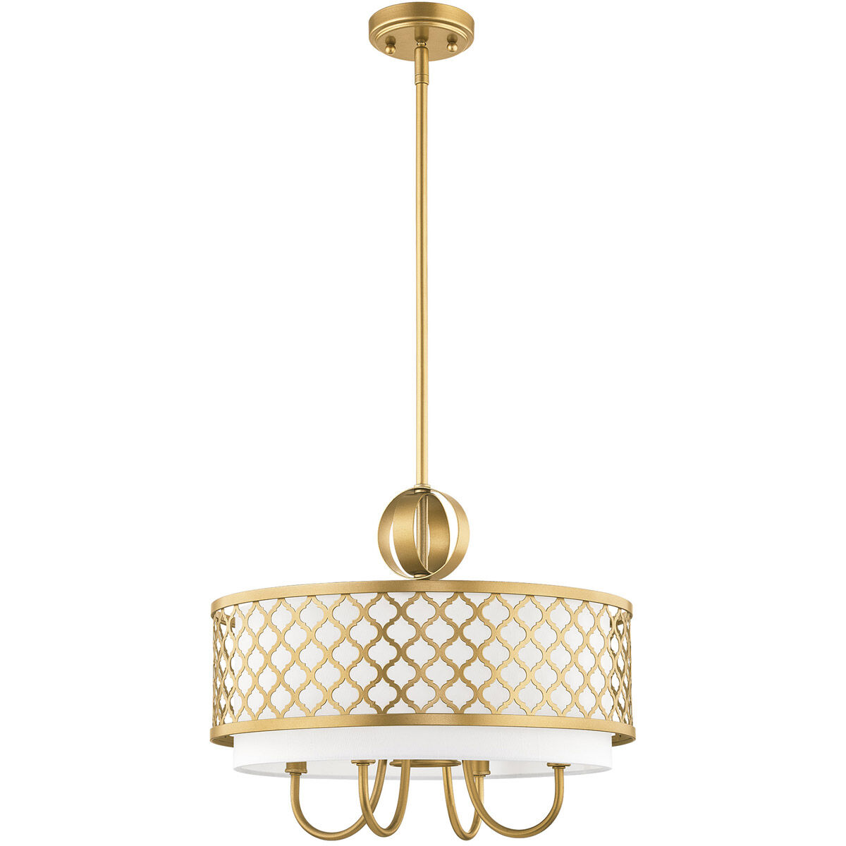 Arabesque 5 Light 18 inch Soft Gold Pendant Chandelier Ceiling Light