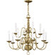 Williamsburgh 12 Light 26 inch Antique Brass Chandelier Ceiling Light