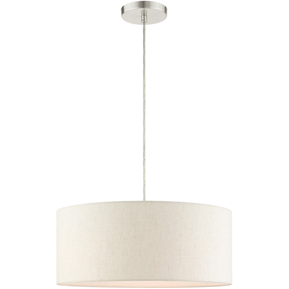Meadow 3 Light 18 inch Brushed Nickel Drum Pendant Ceiling Light 