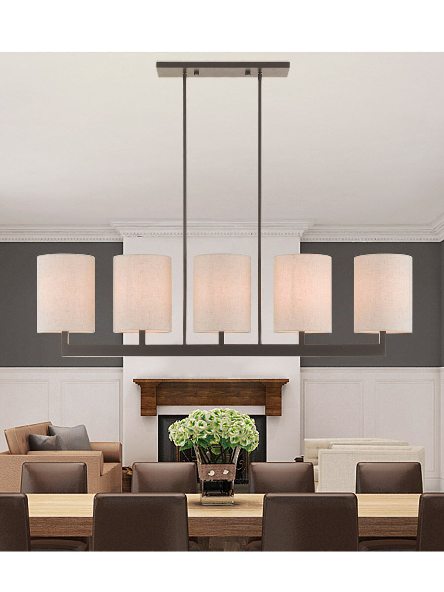 Hayworth 5 Light 49 inch Bronze Linear Chandelier Ceiling Light