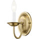 Home Basics 1 Light 4 inch Antique Brass Wall Sconce Wall Light
