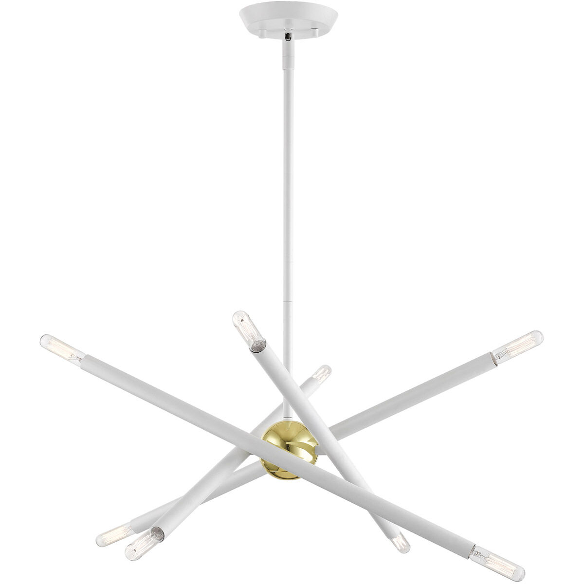 Soho 8 Light 20 inch White with Polished Brass Accents Chandelier Ceiling Light