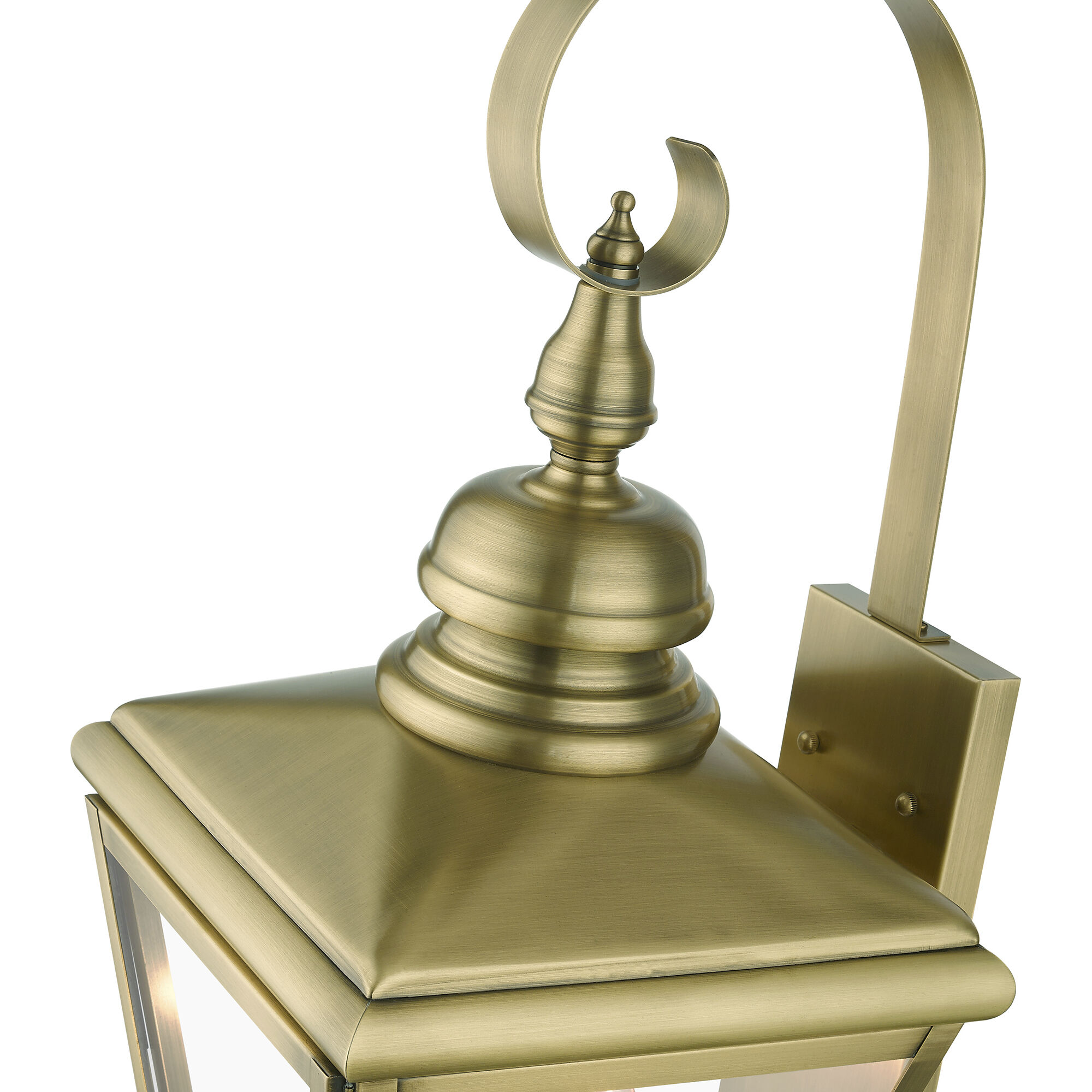 Adams 3 Light 10.63 inch Antique Brass with Brushed Nickel Finish Cluster Outdoor Large Wall Lantern Wall Light