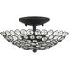 Cassandra 2 Light 11 inch Black Semi Flush Ceiling Light