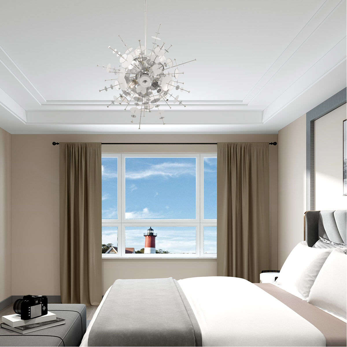 Circulo 6 Light 30 inch Polished Chrome Pendant Chandelier Ceiling Light