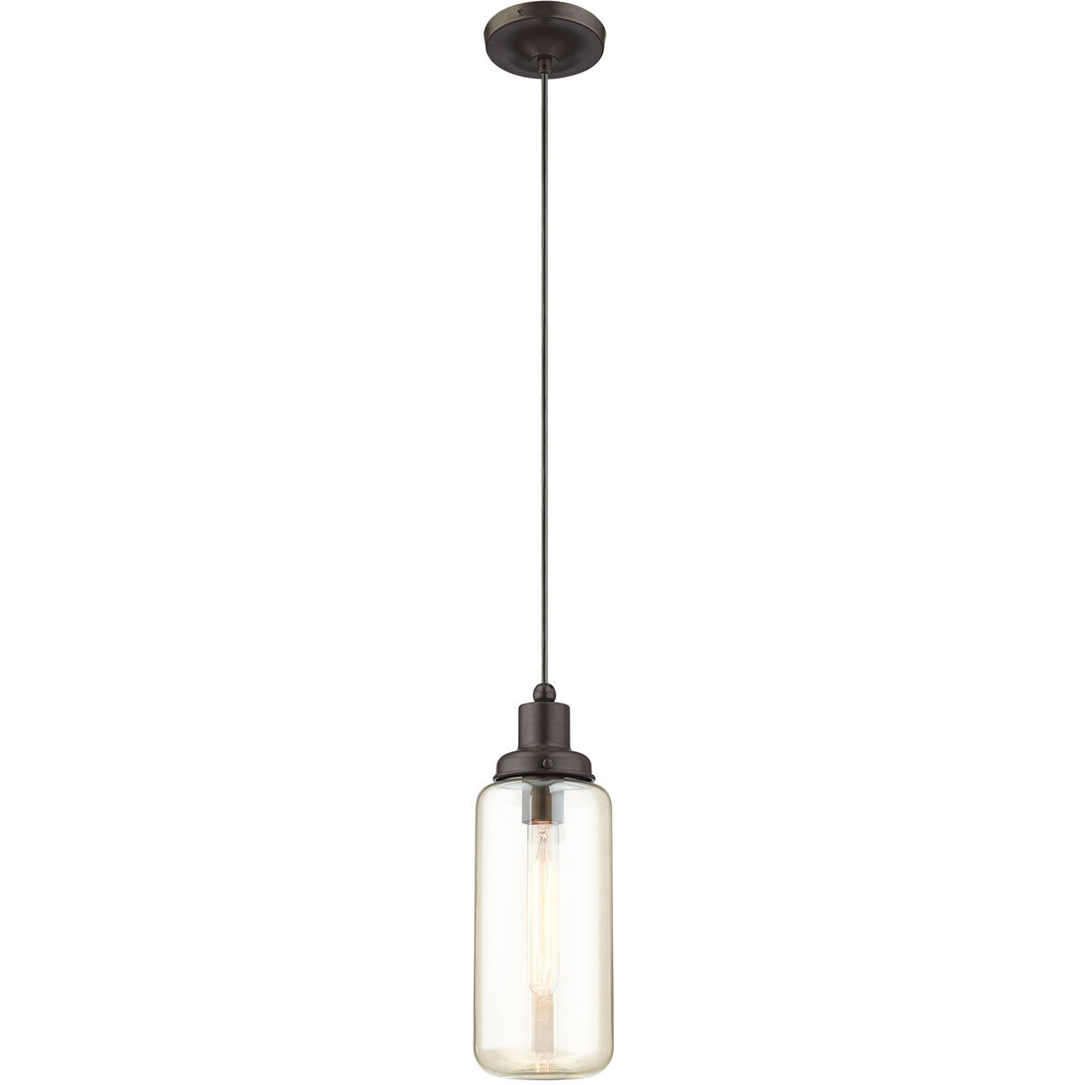 Art Glass 1 Light 5 inch English Bronze Mini Pendant Ceiling Light