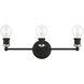 Lansdale 3 Light 20 inch Black with Brushed Nickel Accents Vanity Sconce Wall Light