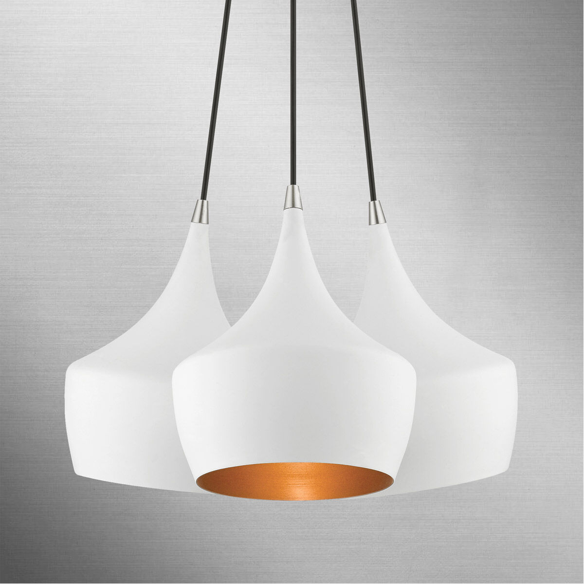 Waldorf 3 Light 21 inch White Cluster Pendant Ceiling Light