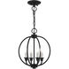 Milania 4 Light 13 inch Black with Brushed Nickel Accents Convertible Semi Flush/Chandelier Ceiling Light