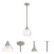 Art Glass 1 Light 7 inch Brushed Nickel Mini Pendant Ceiling Light