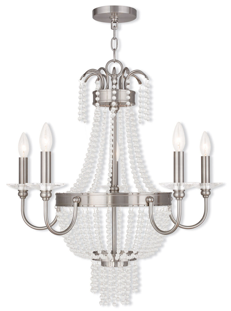 Valentina 5 Light 26 inch Brushed Nickel Chandelier Ceiling Light