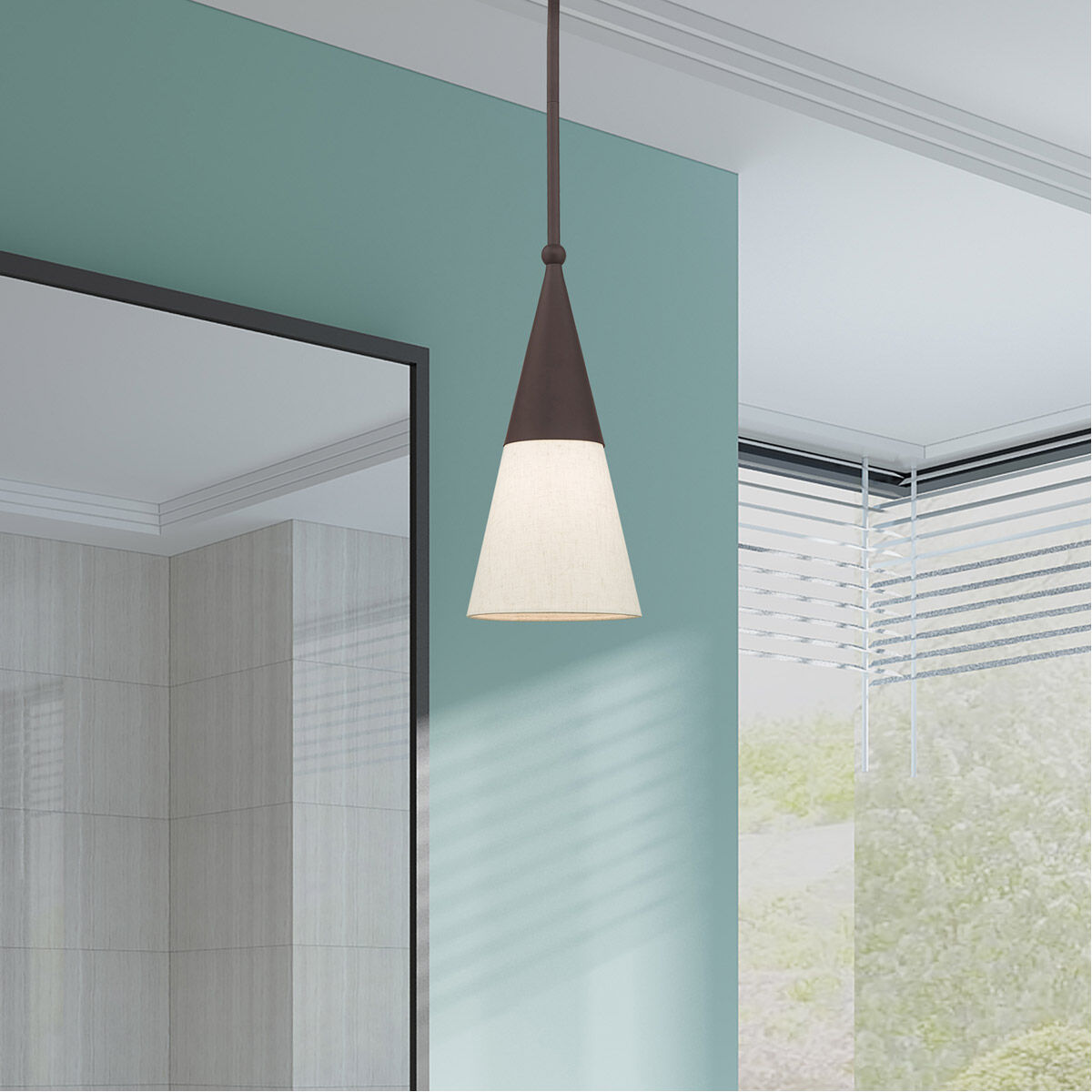 Stockholm 1 Light 6.75 inch Bronze Mini Pendant Ceiling Light