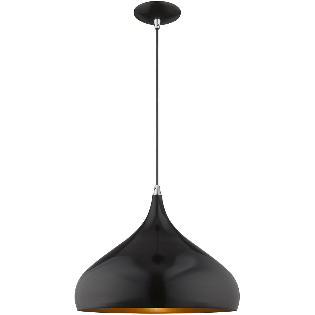 Allison 1 Light 16 inch Shiny Black Mini Pendant Ceiling Light