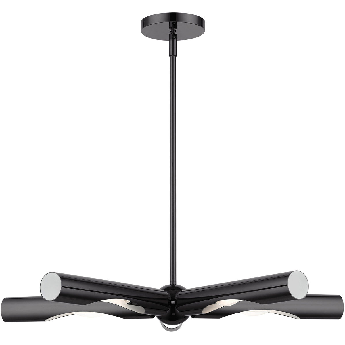 Acra 5 Light 28 inch Black Chrome Chandelier Ceiling Light