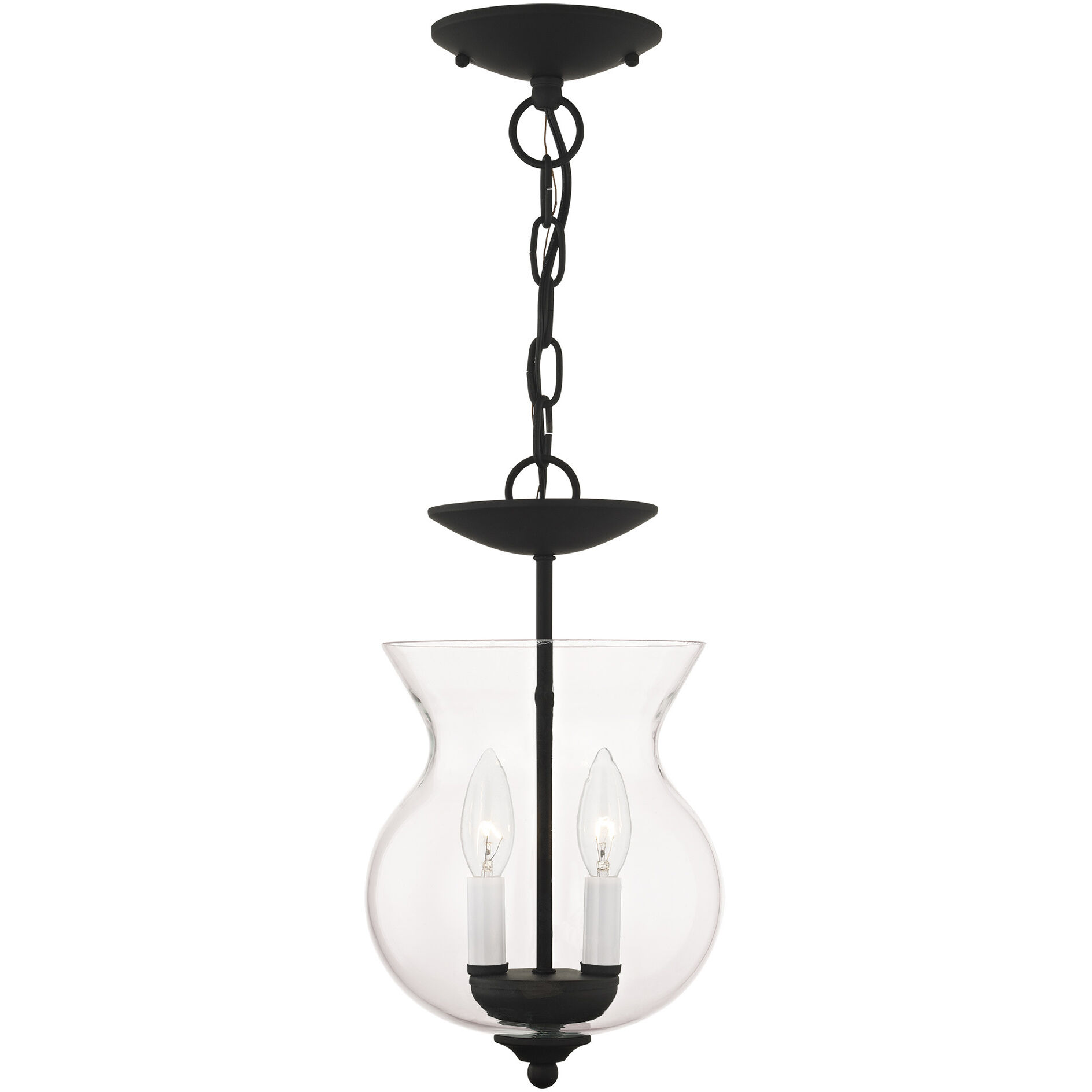 Heritage 2 Light 8 inch Black Convertible Mini Pendant/Ceiling Mount Ceiling Light