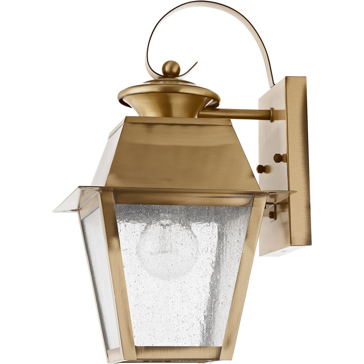 Mansfield 1 Light 13 inch Antique Brass Outdoor Wall Lantern